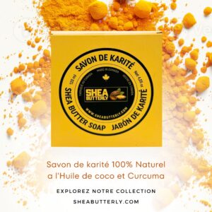 Savon de karité 100% Naturel a l'Huile de coco et Curcuma​